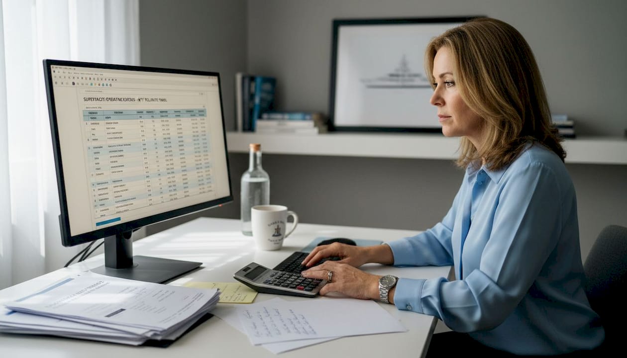 Accountant calculating yacht operation expenses