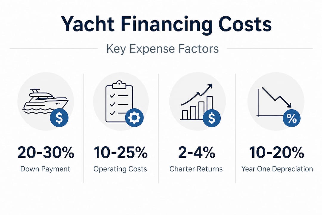 Infographic with yacht cost percentages and labels