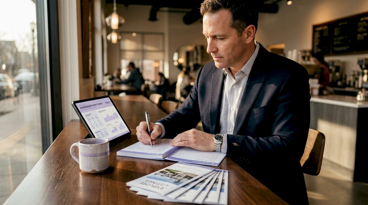 Realtor creating content for marketing