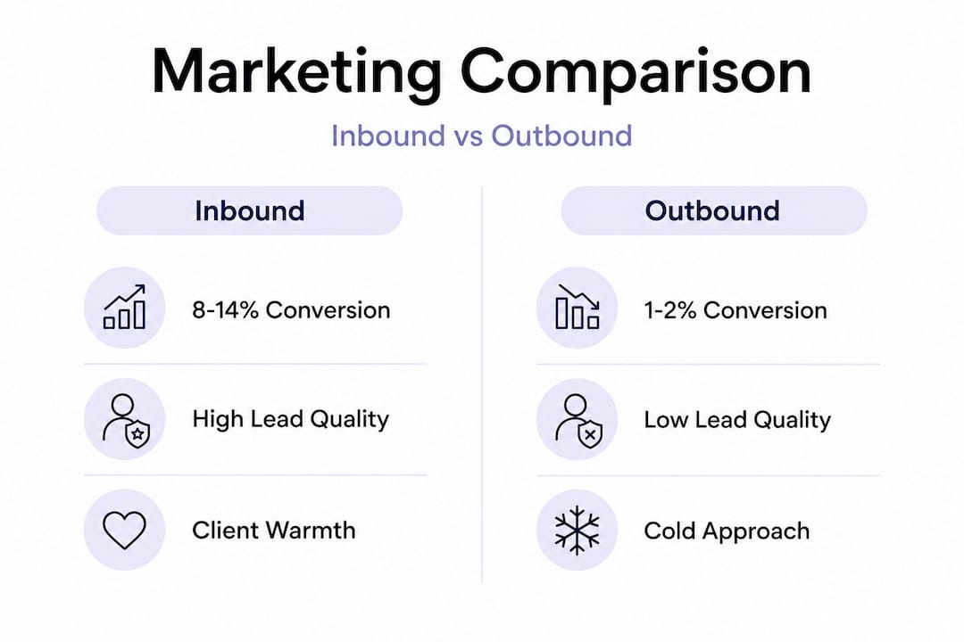 Infographic comparing inbound vs outbound marketing