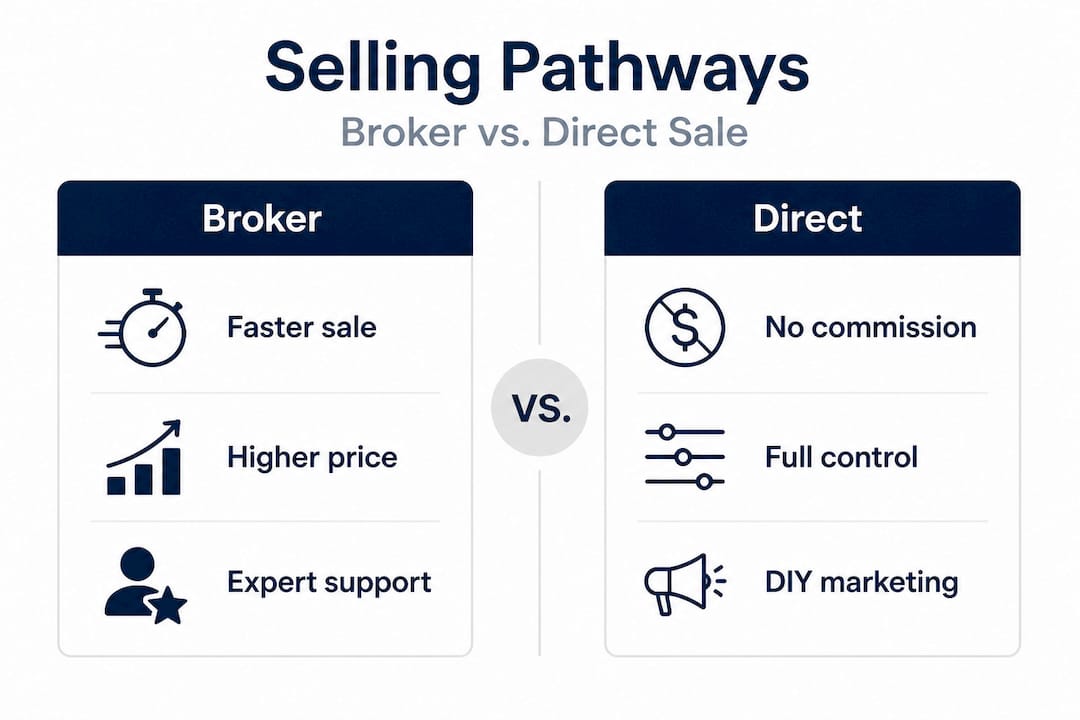 Broker versus direct yacht sale infographic