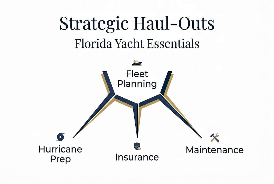 Infographic outlining yacht haul-out strategy hierarchy
