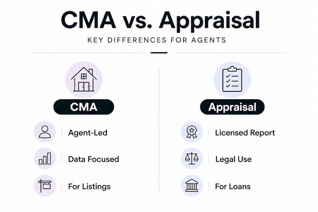 Infographic comparing CMA and appraisal differences