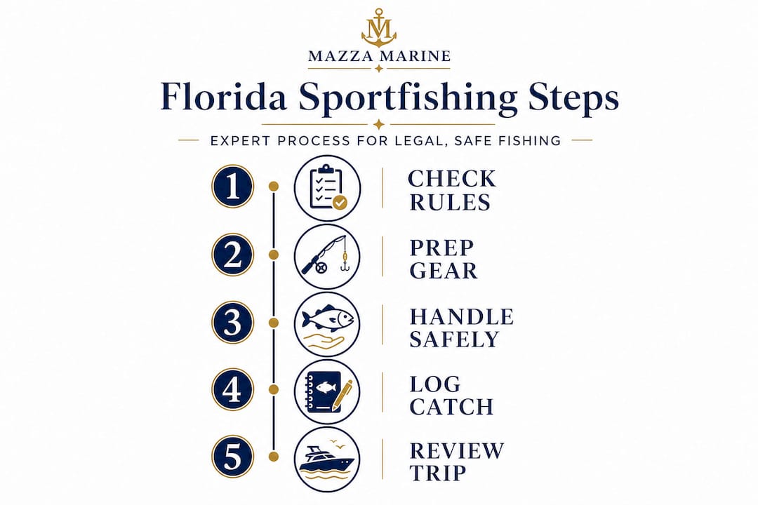 Infographic showing essential Florida sportfishing steps