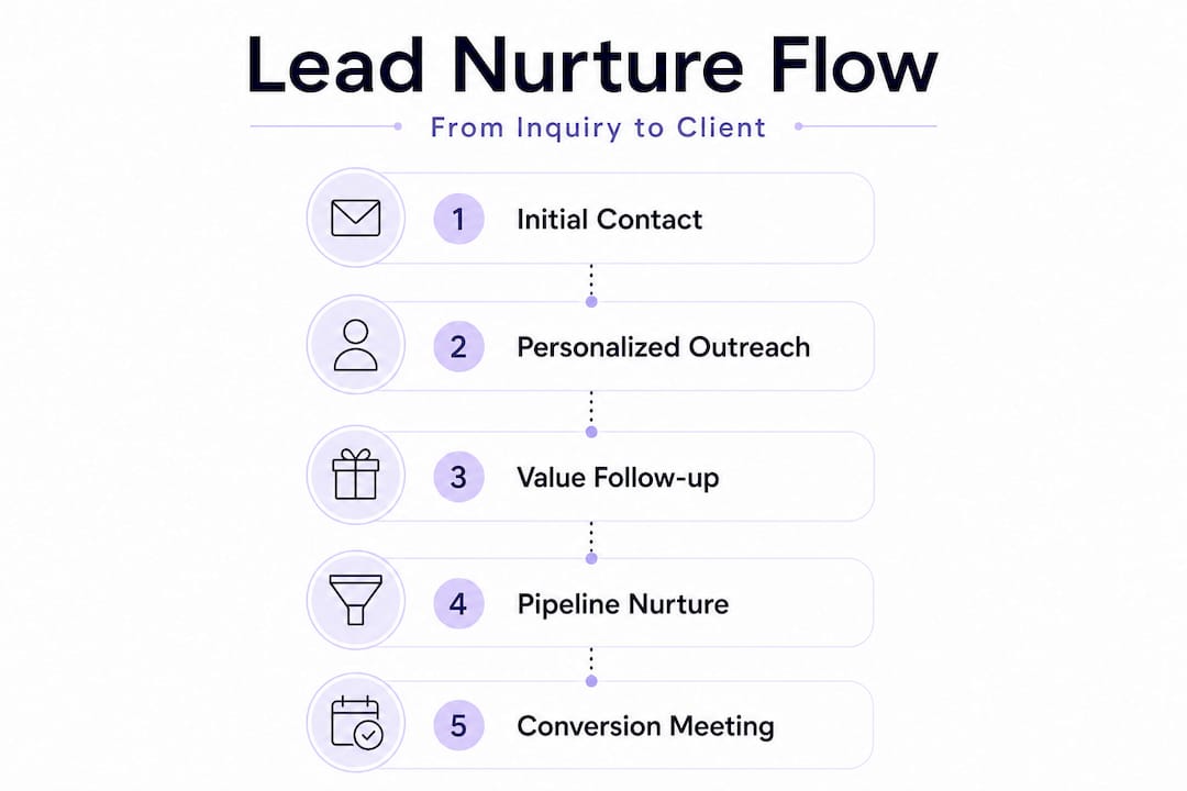 Infographic on real estate lead nurture steps