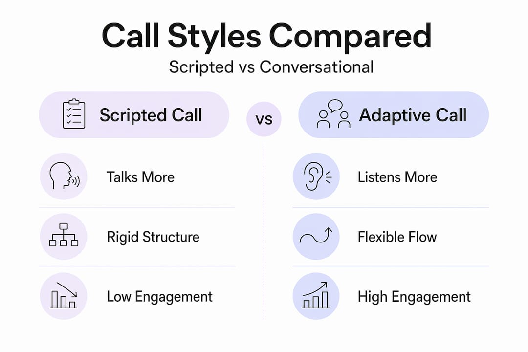Comparison of scripted and adaptive sales calls