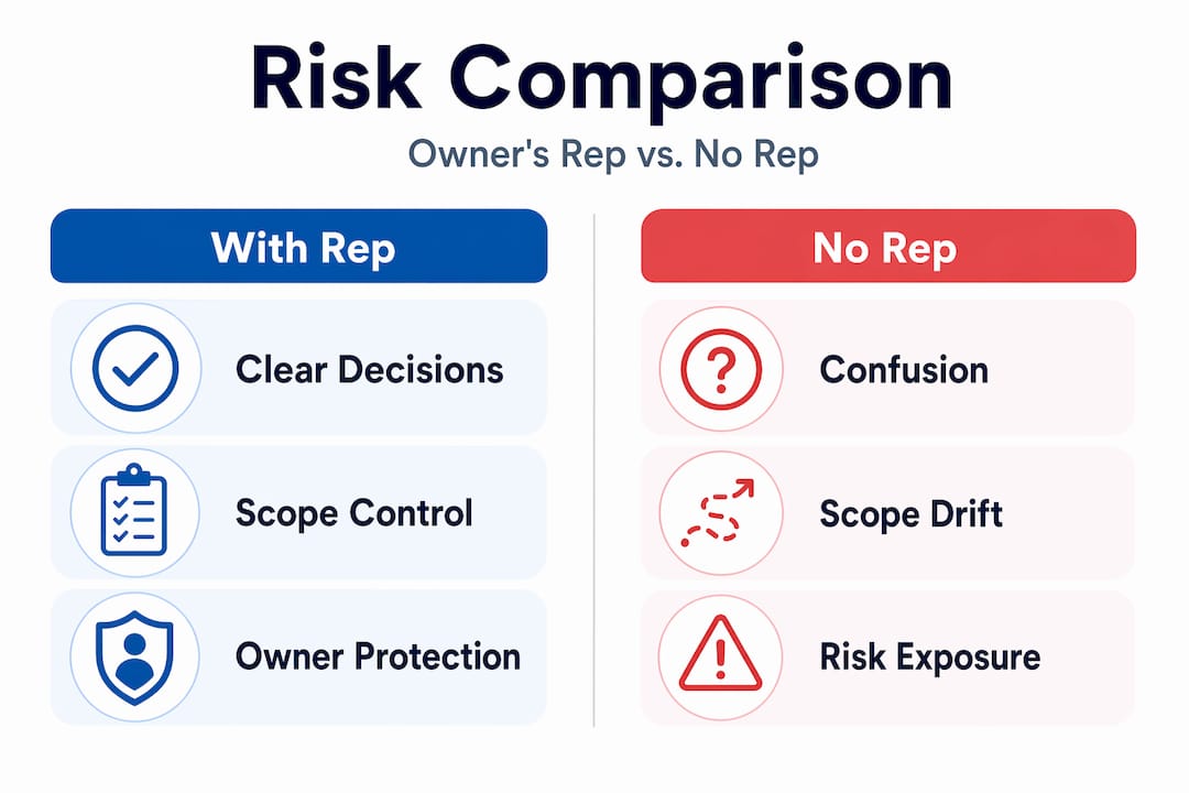 Infographic comparing yacht project risks