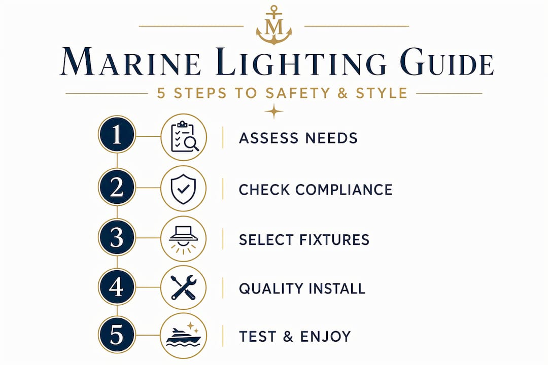 Infographic process for yacht lighting system selection