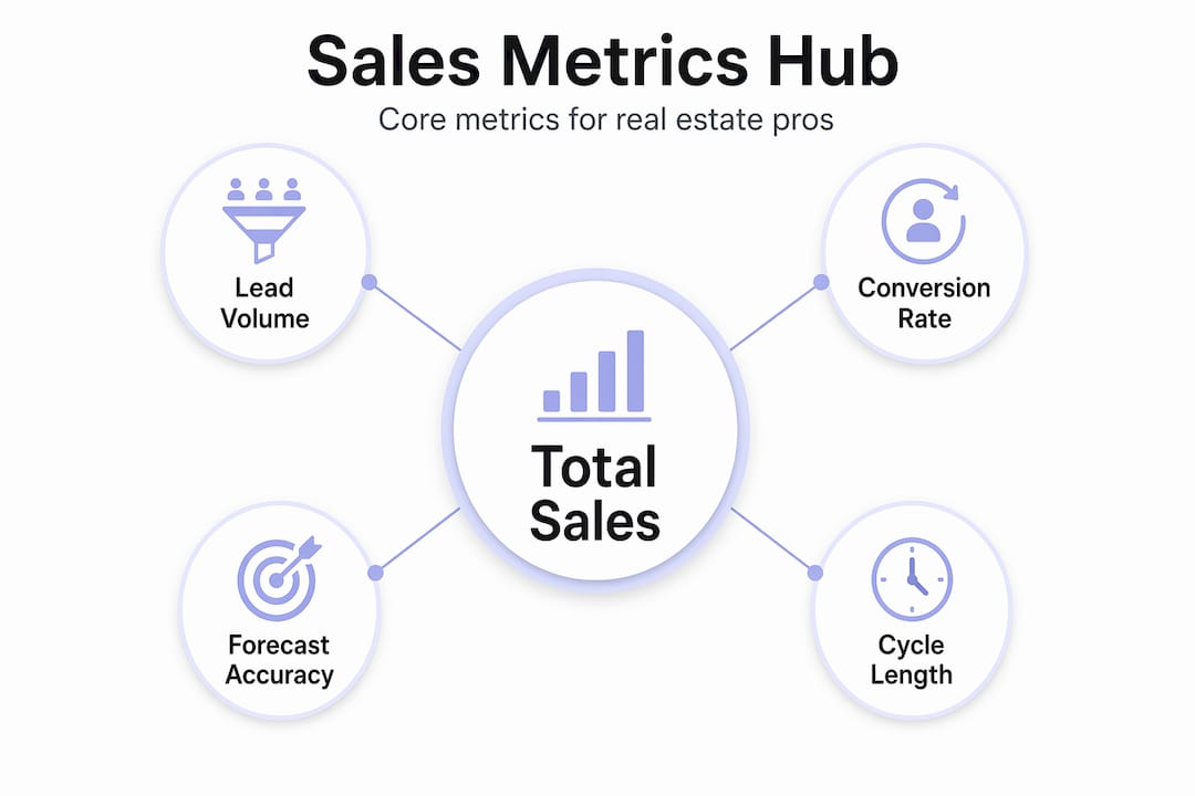 Hierarchy infographic showing core sales metrics