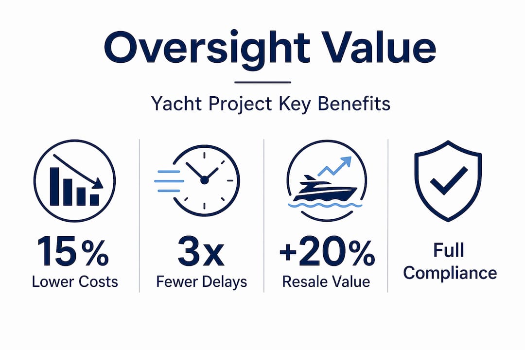 Infographic with oversight value stats for yachts