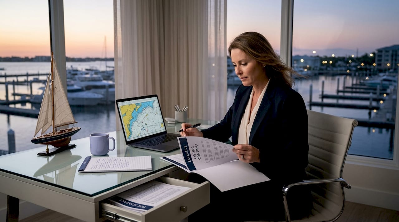 Yacht broker with central listing contract