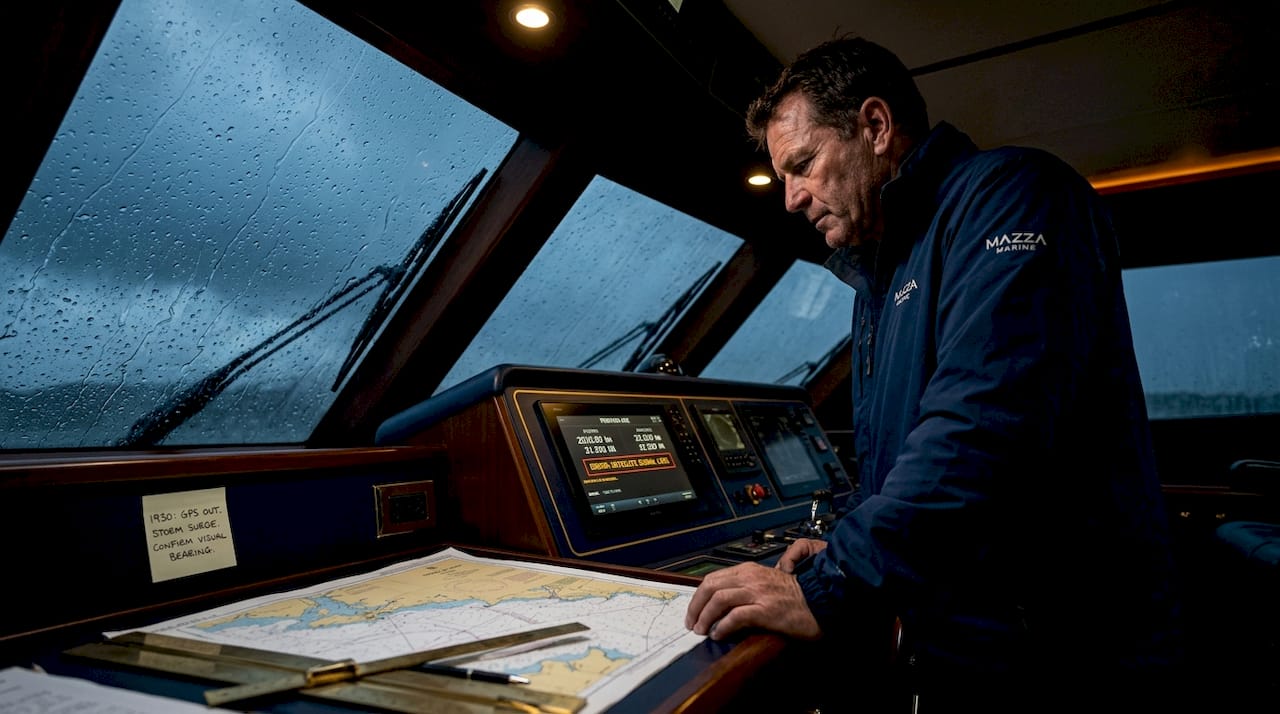 First mate checking inertial navigation system