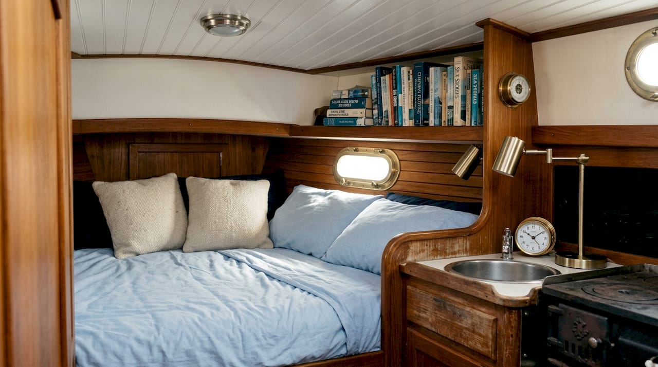 Interior cabin of a pocket cruiser yacht