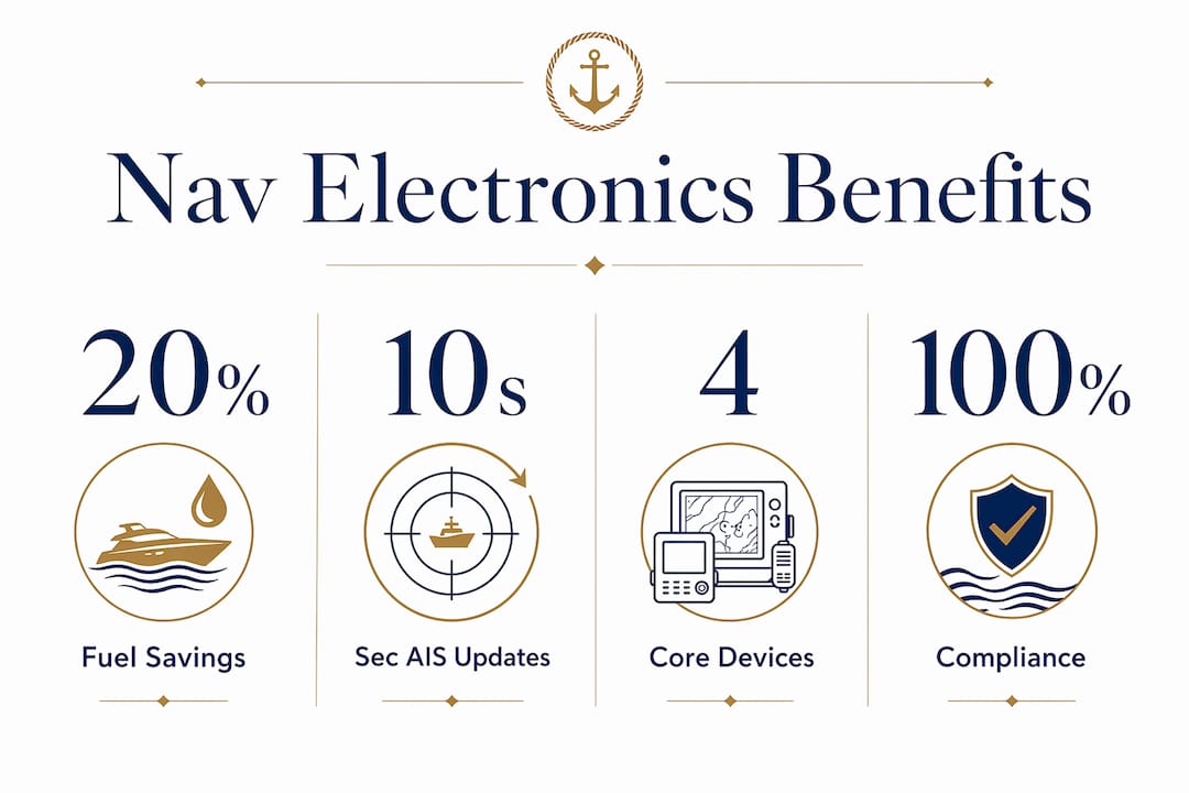 Infographic highlighting benefits of navigation electronics