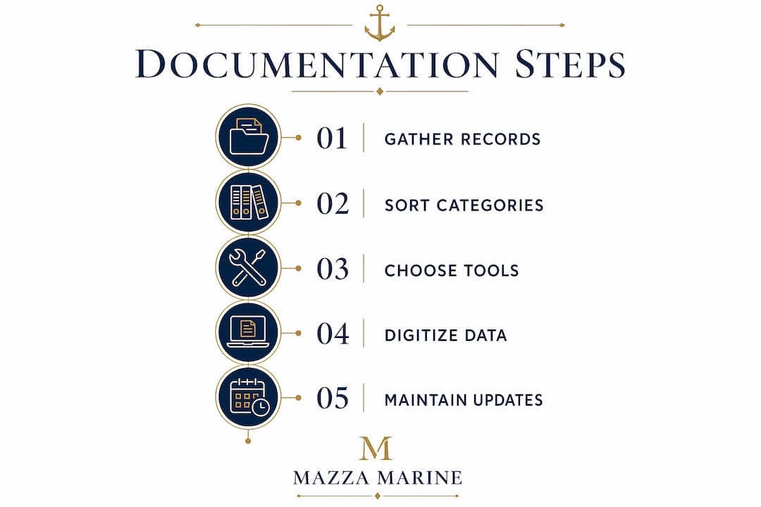 Infographic outlining yacht documentation steps