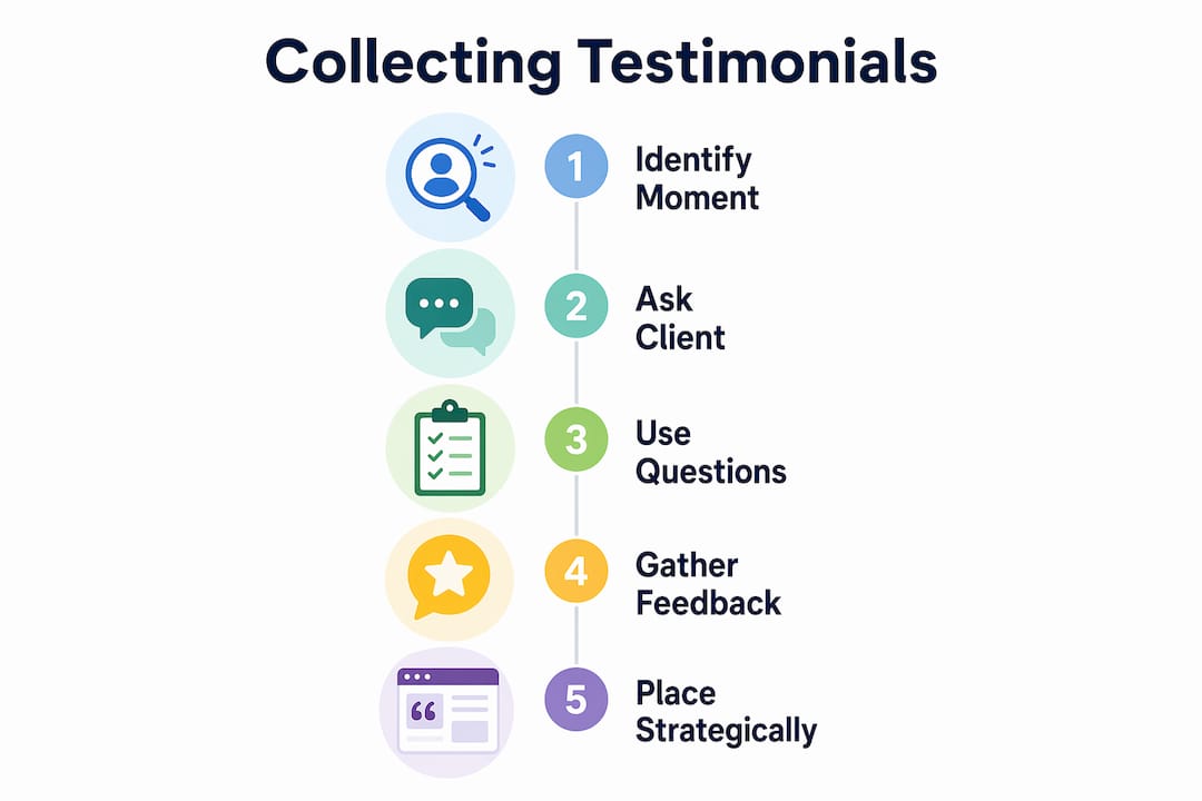 Infographic outlining yacht testimonial collection steps