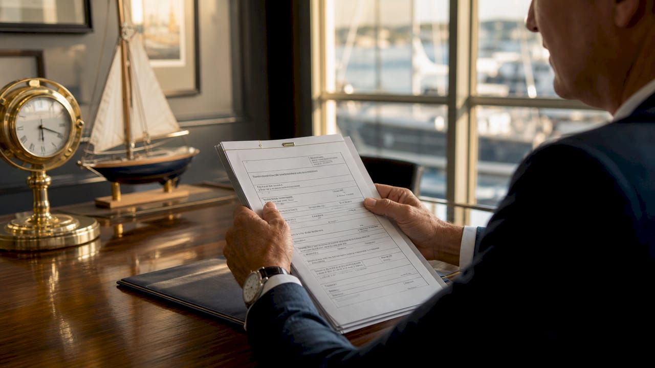 Hands holding anchoring permit application packet