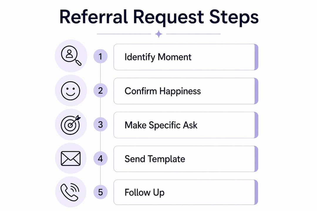 Infographic outlining steps to make effective referral requests