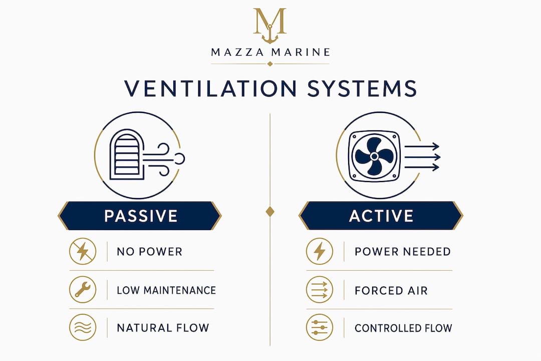 Comparison of passive versus active yacht ventilation