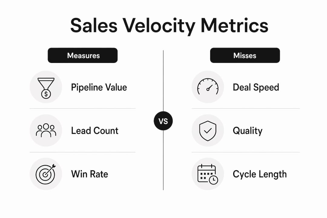 Infographic comparing sales metrics for velocity
