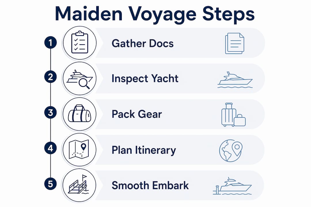 Infographic outlining five key maiden voyage steps