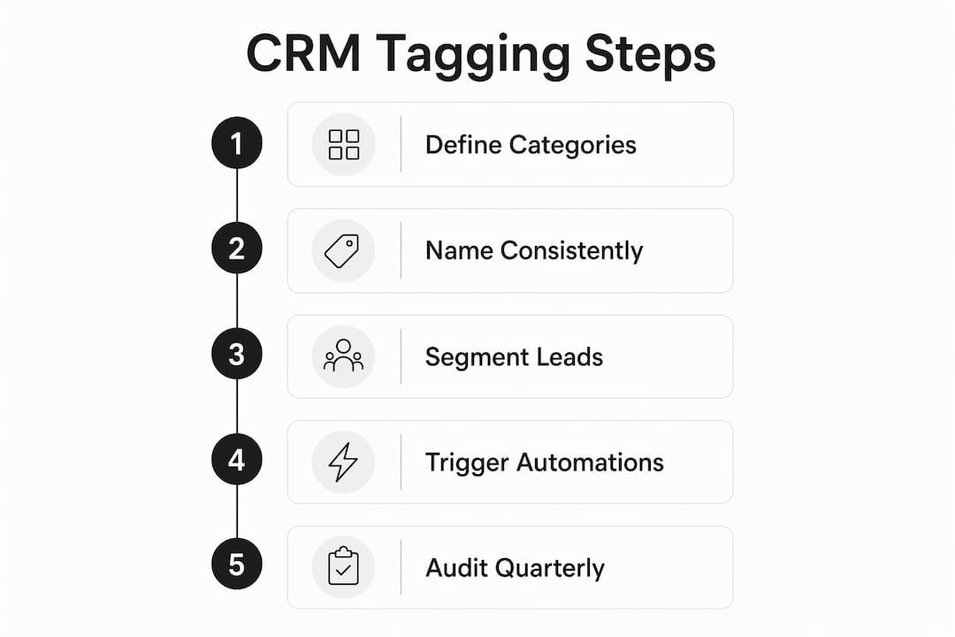 Infographic of CRM tagging best practices steps