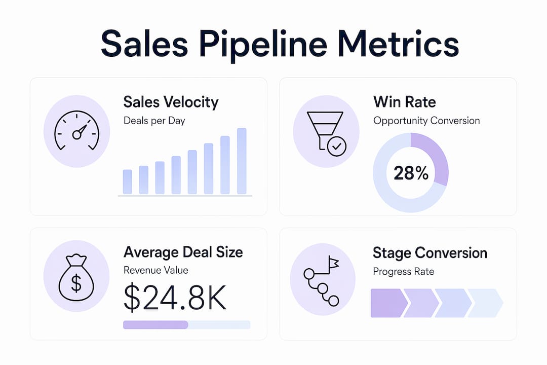 Infographic showing key sales pipeline metrics