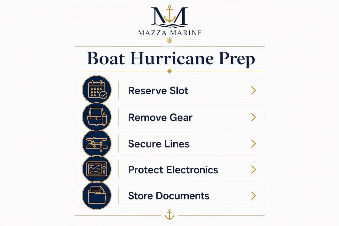 Infographic with step-by-step hurricane prep checklist