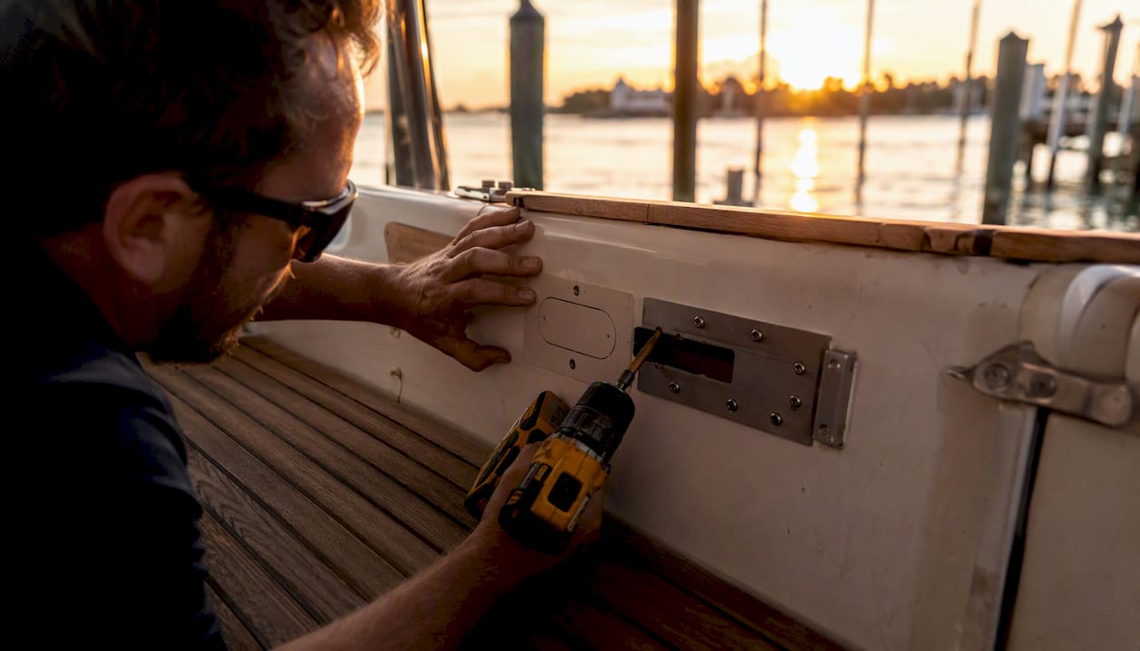 Installing LED courtesy light into yacht deck