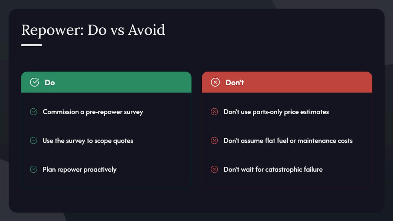 What owners usually get wrong about diesel repowers — overview diagram
