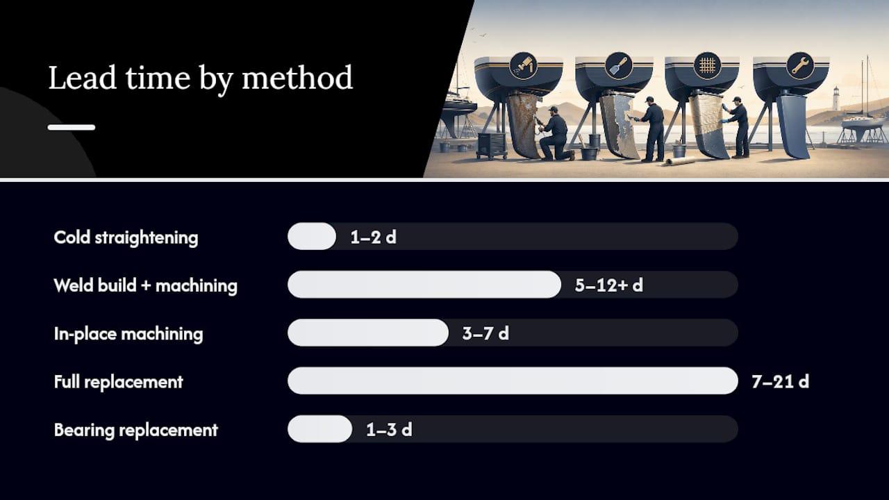 Comparison of rudder stock repair methods and requirements
