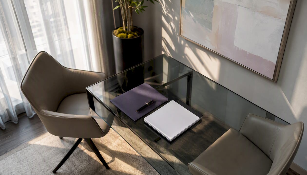 Negotiation role-play materials on table