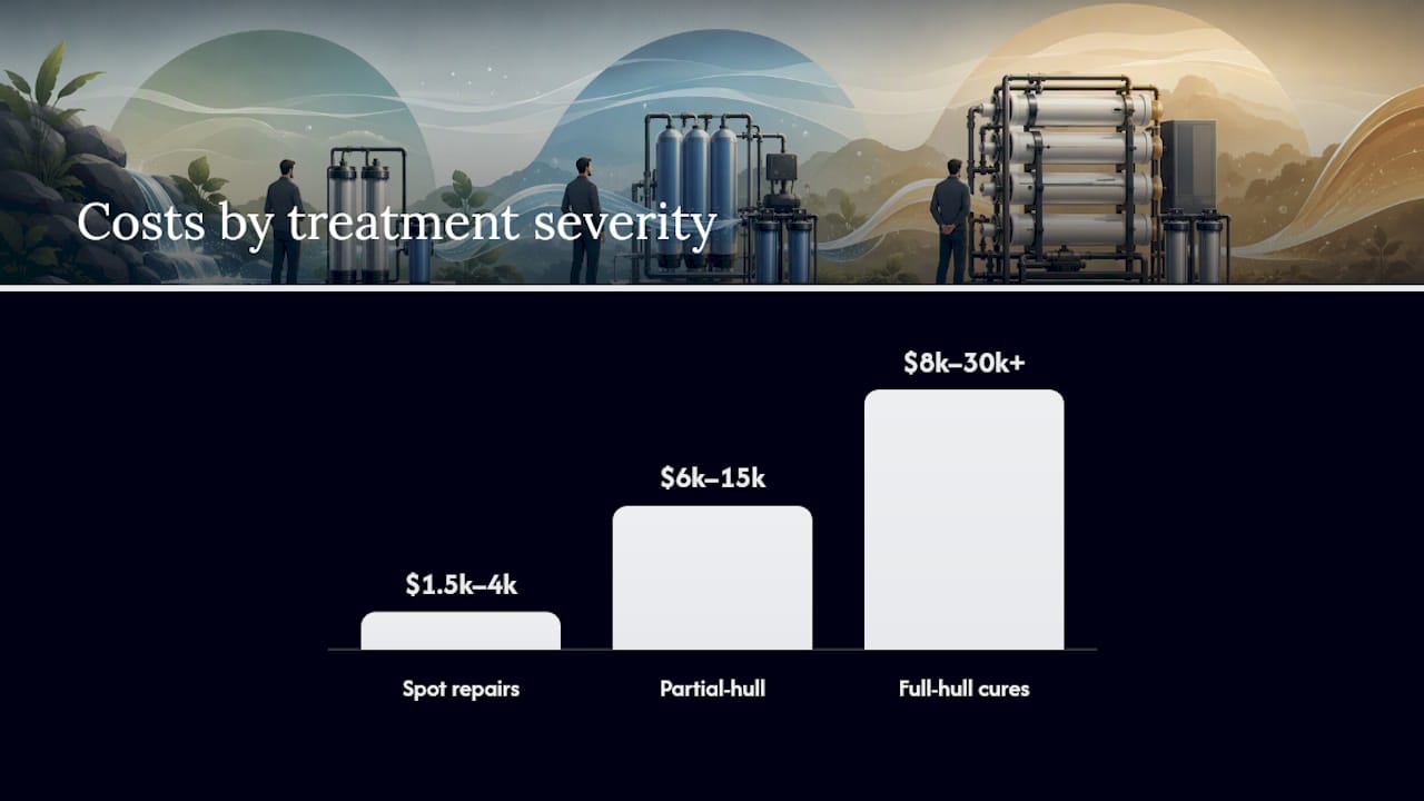 Diagram of osmosis treatment costs and time ranges