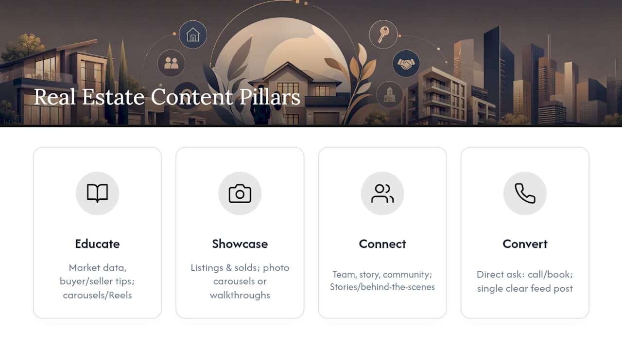 Diagram of real estate content pillars
