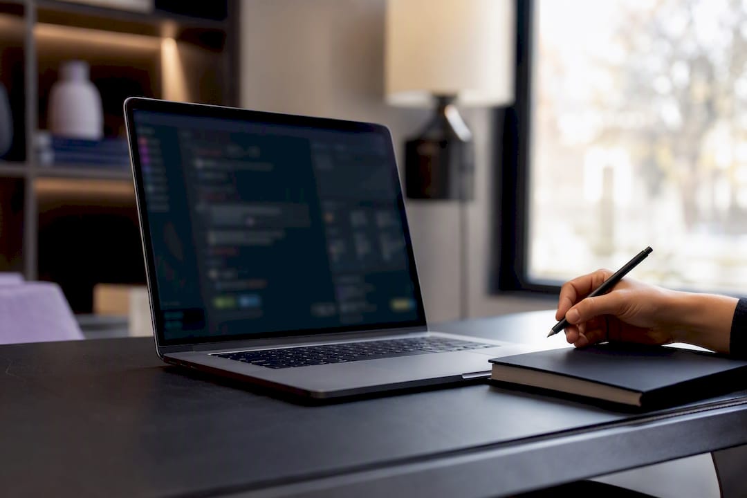 CRM workflow tools on laptop in office