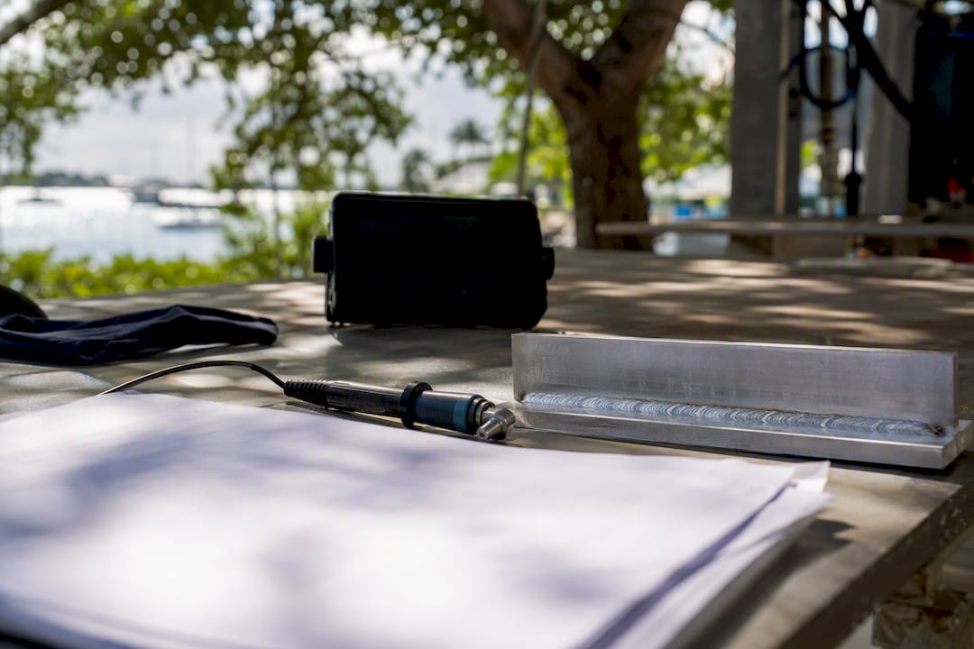 Marine welding inspection tools and paperwork