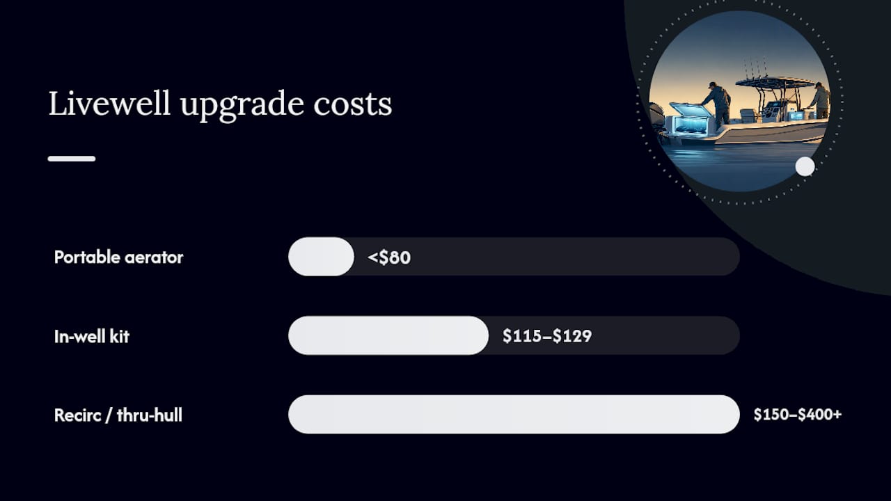 Cost comparison of livewell upgrade types