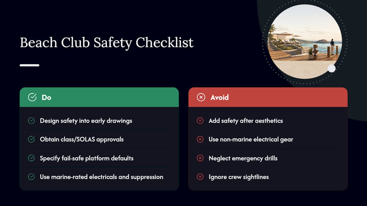 Meeting Safety Standards in a Beach Club Environment — overview diagram