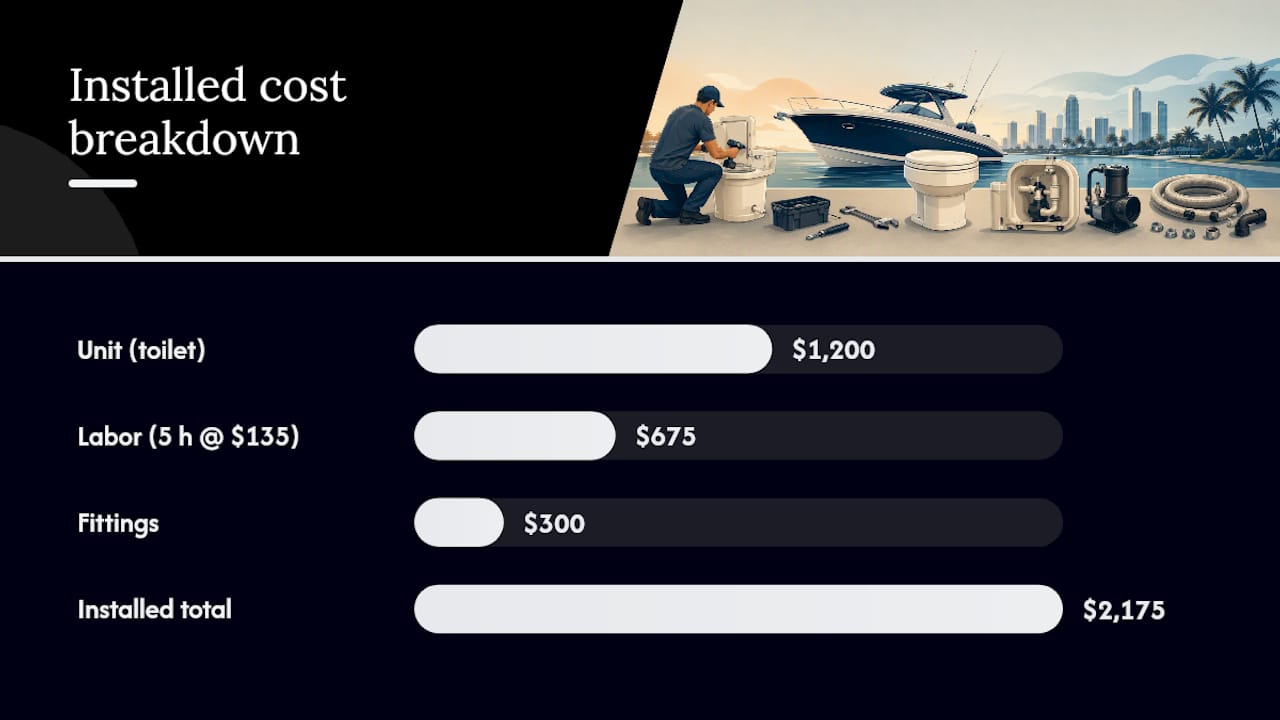 Electric marine head replacement cost breakdown
