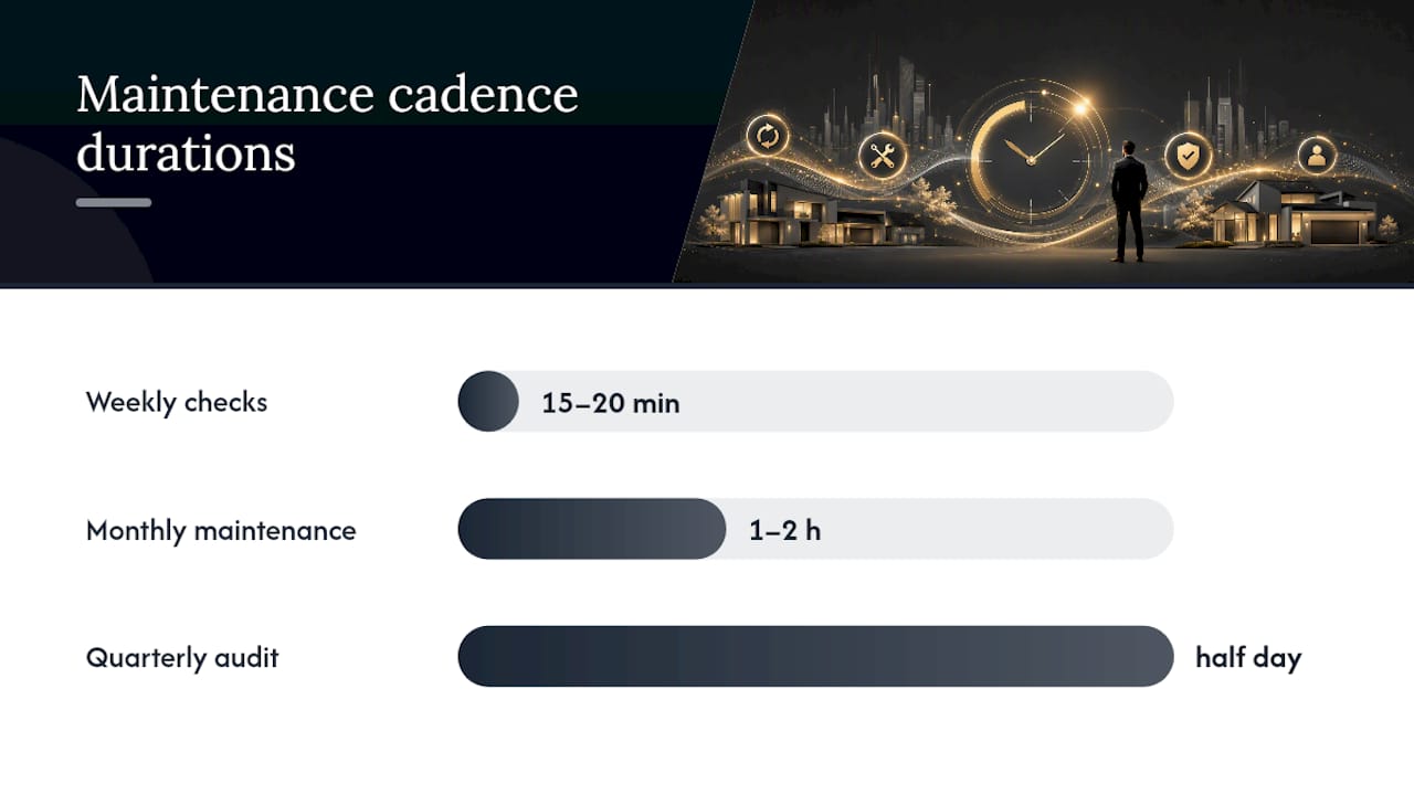 Weekly monthly quarterly maintenance cadence