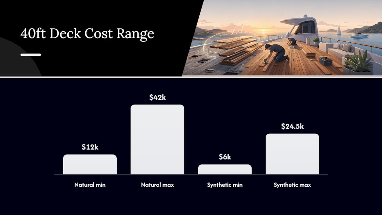 Teak deck area and replacement cost relationship