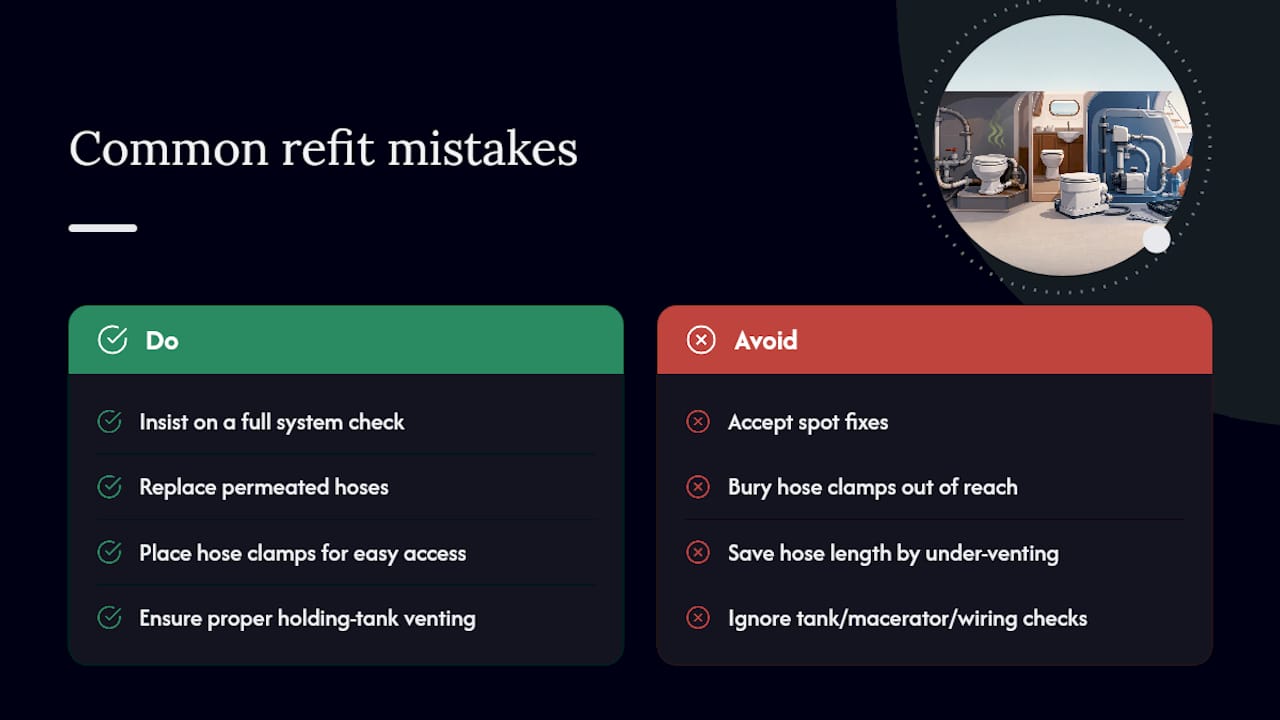What Mistakes Show Up Most Often in Marine Head Refits? — overview diagram