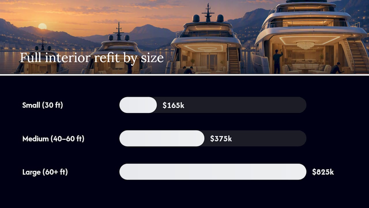 How Much Does a Yacht Interior Refit Cost by Size and Scope? — overview diagram