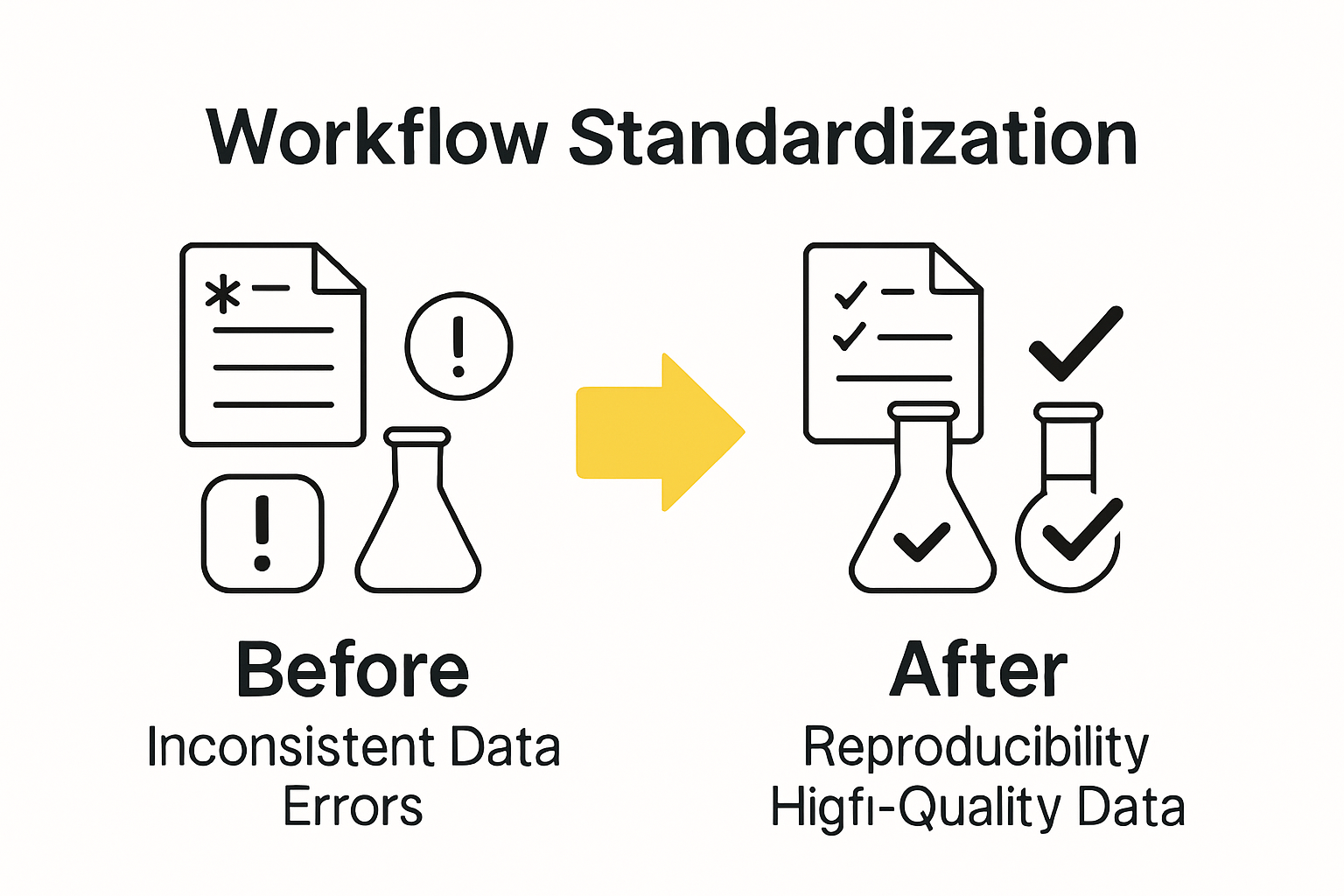 Infographic showing lab workflow standardization benefits