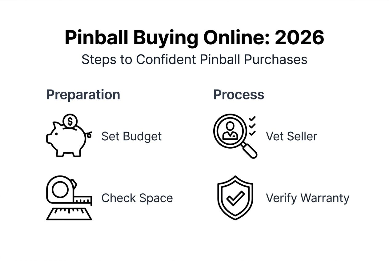 Infographic summarizing pinball buying process online
