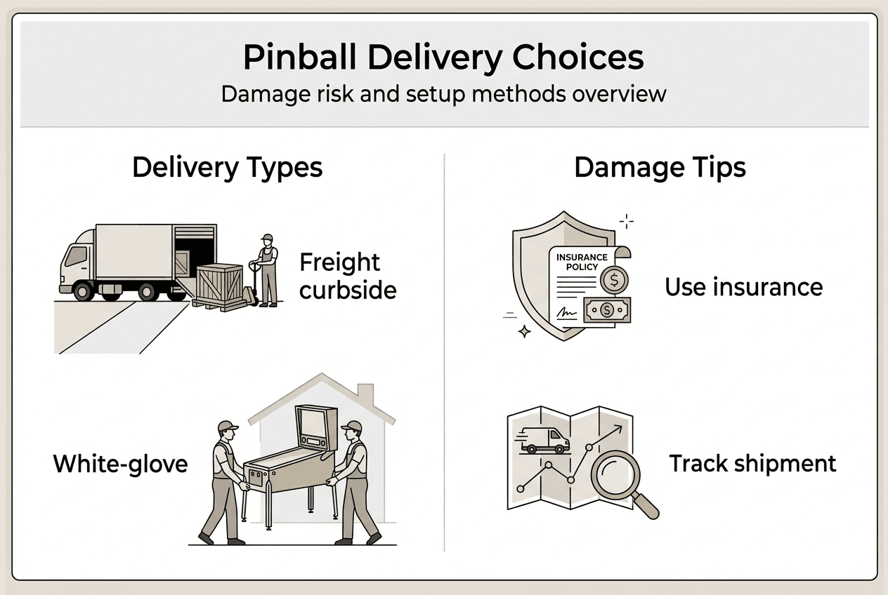 Infographic showing delivery options and minimizing damage