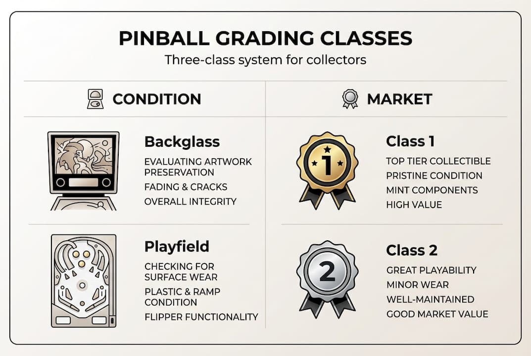Infographic summarizes pinball grading classes