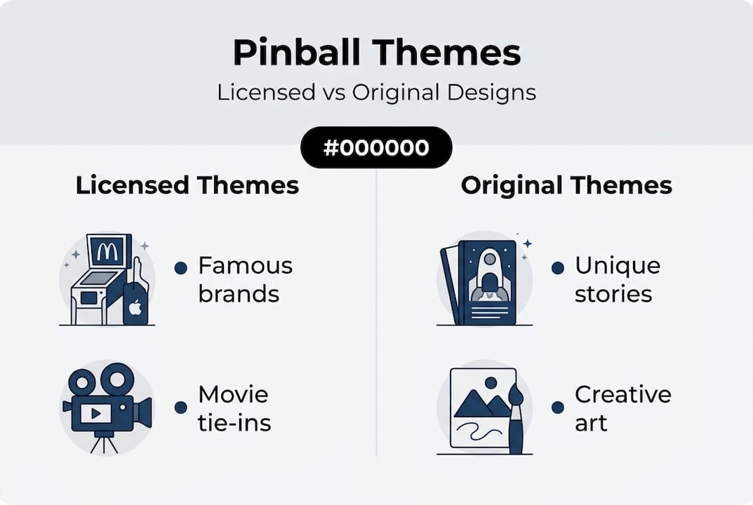 Infographic comparing licensed and original themes