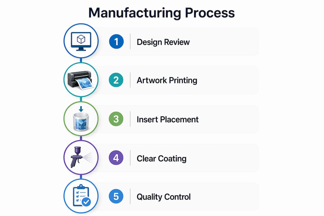 Infographic showing repro playfield manufacturing steps