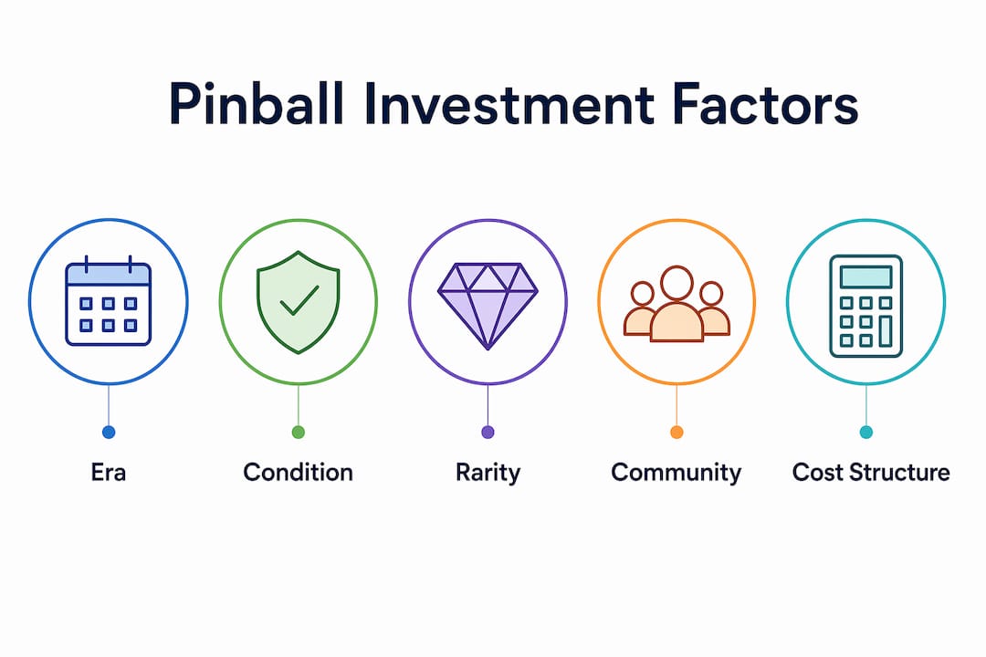 Infographic showing ranked pinball investment factors